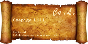 Csepiga Lili névjegykártya